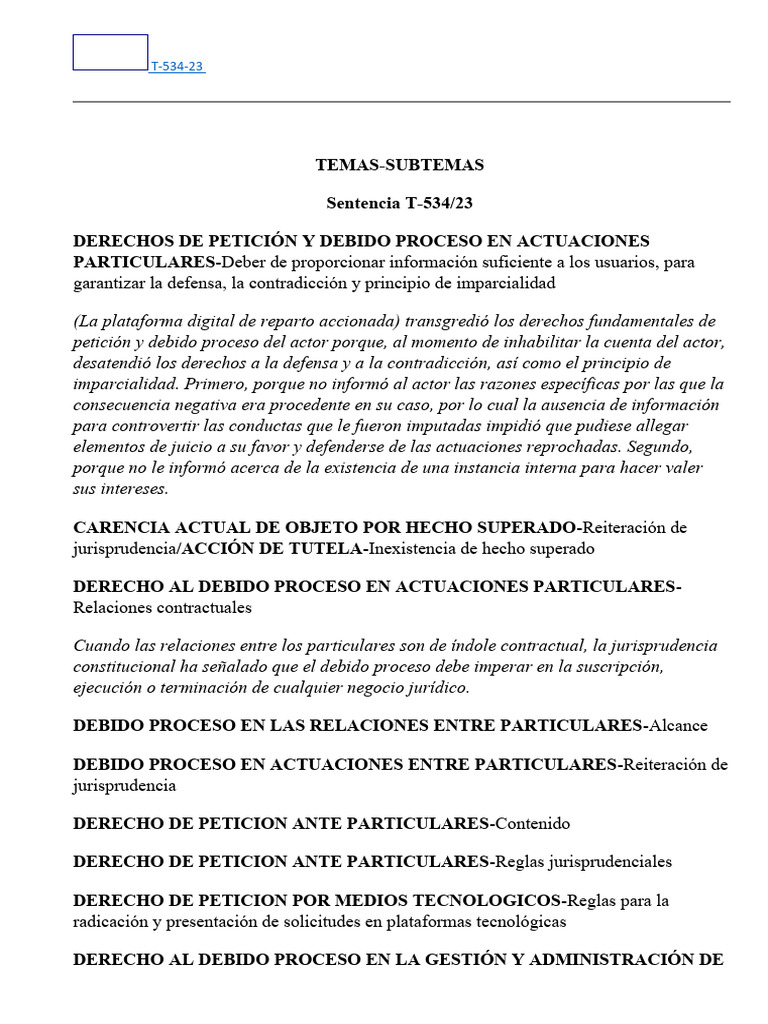 Sentencia Sobre Debido Proceso | PDF | Debido al proceso | Caso de ley