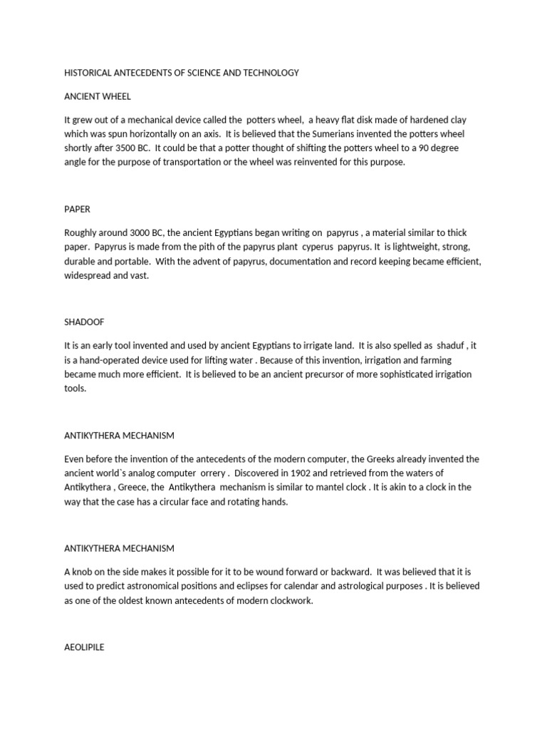 Historical Antecedents of Science and Technology | PDF | Loom | Microscope