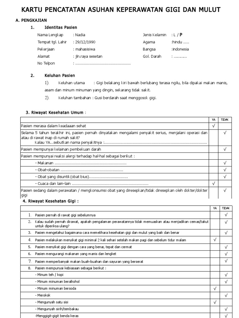 Kartu Status Keperawatan Gigi Doc