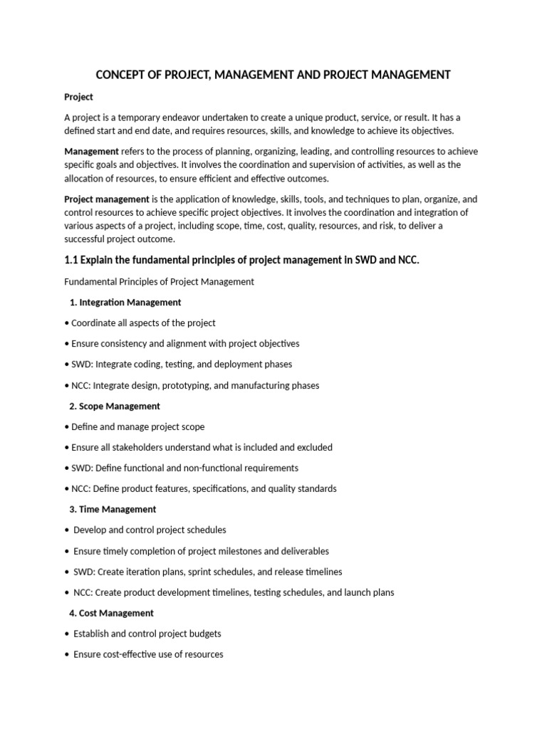 Concept of Project Management | PDF | Project Management | Agile ...