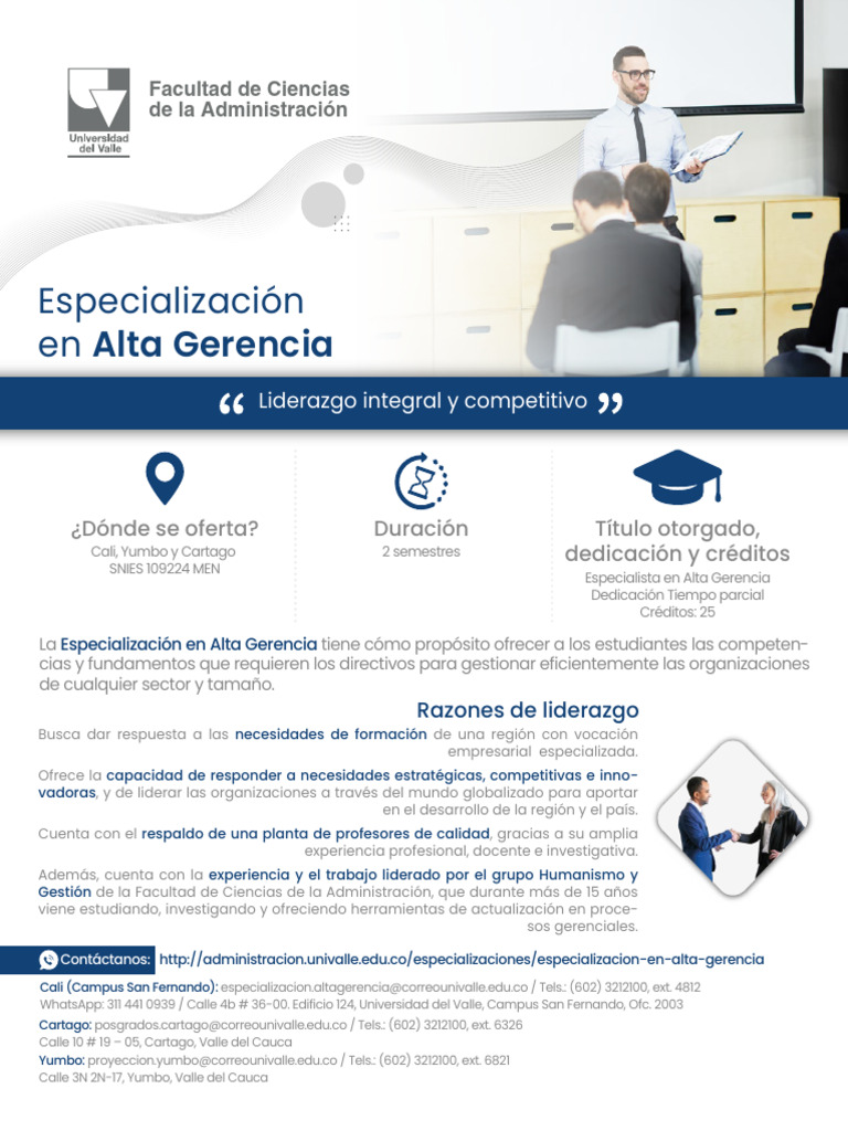 Folleto Especialización Alta Gerencia | PDF | Tarjeta de débito | Economias