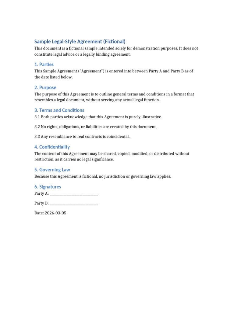 Fictional Legal Style Document | PDF