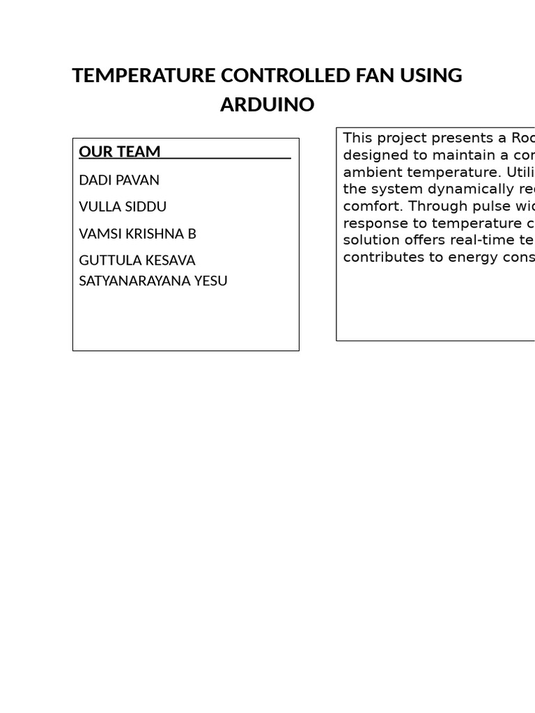 Temperature Controlled Fan Using Arduino | PDF