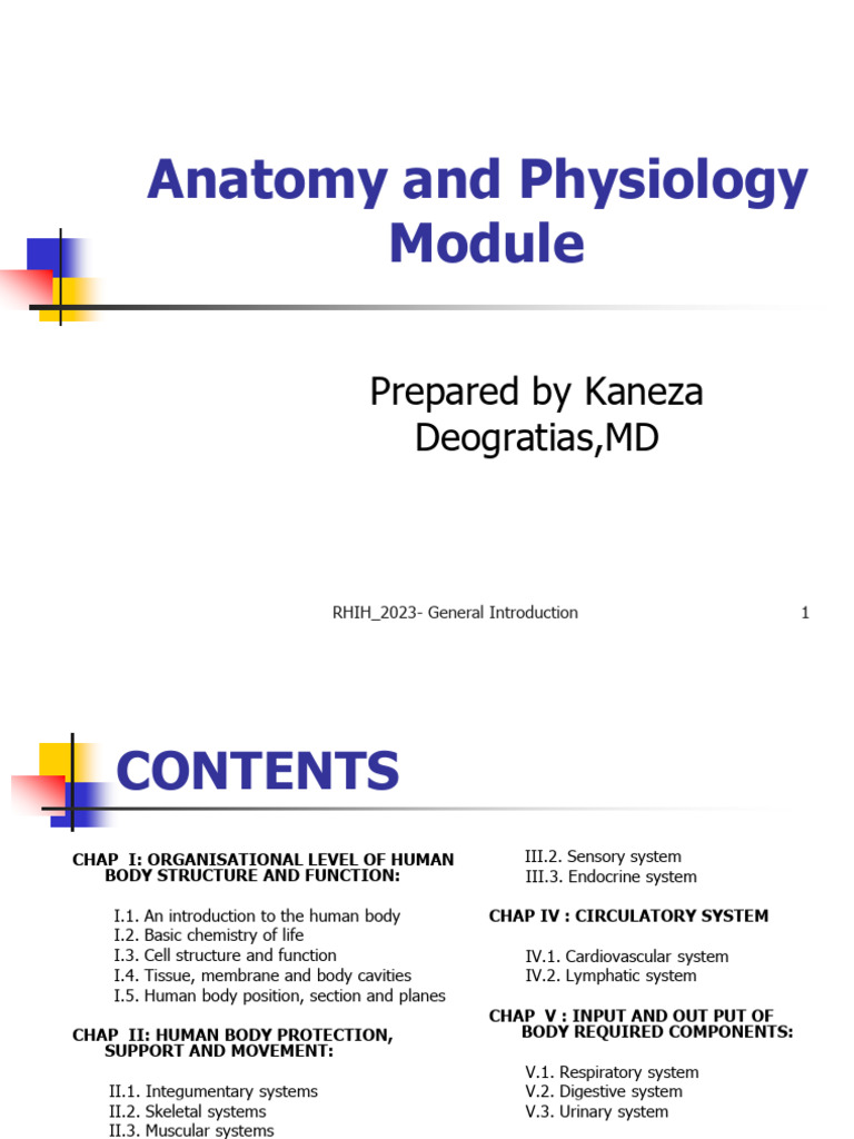 1.2. Introduction To Human Anatomy and Physiology 4za | PDF | Human ...