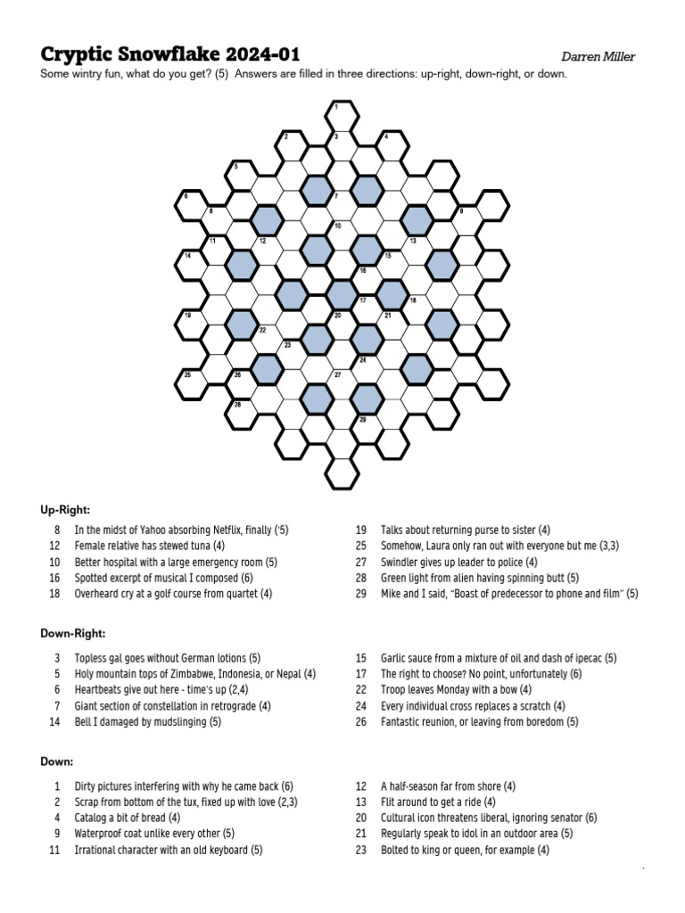 Cryptic Snowflake 202401 | PDF