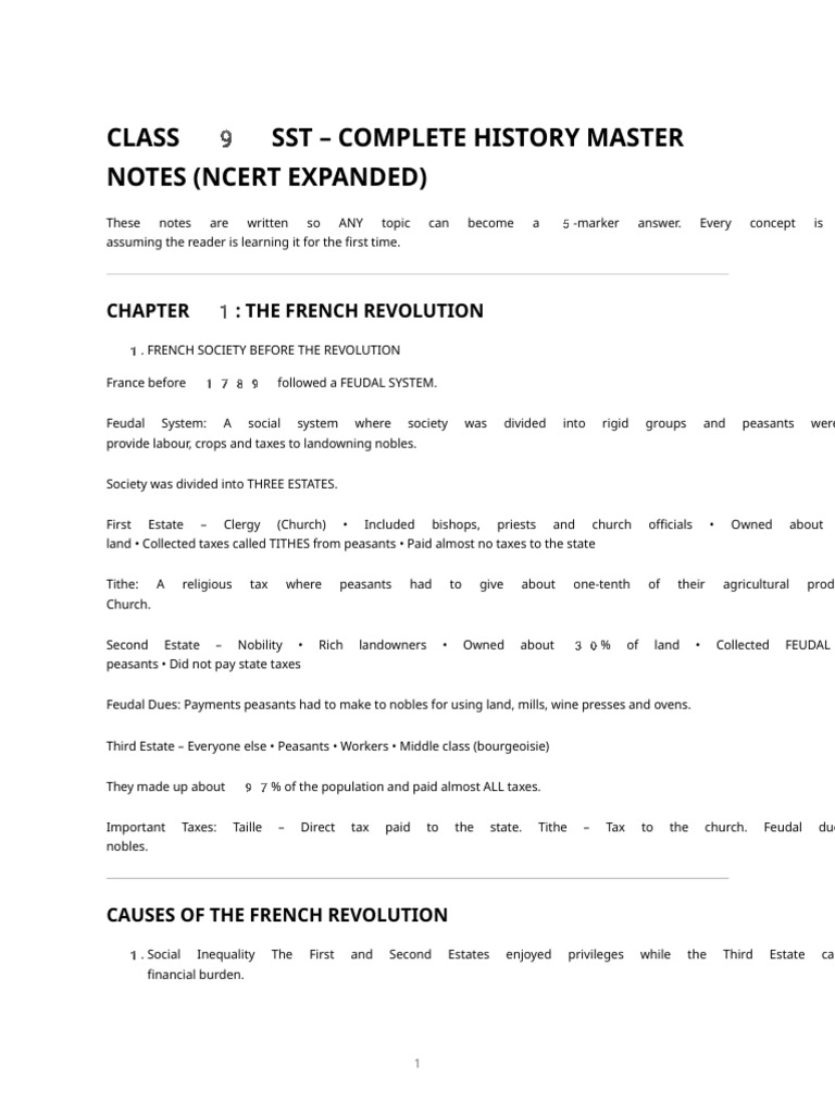 Class9 SST Exam Master Notes | PDF | Nazi Germany | Adolf Hitler