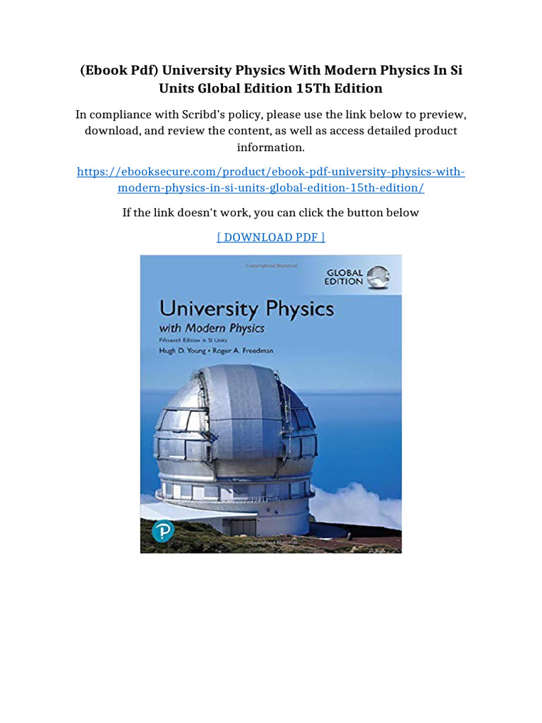 (Ebook PDF) University Physics With Modern Physics in SI Units Global ...