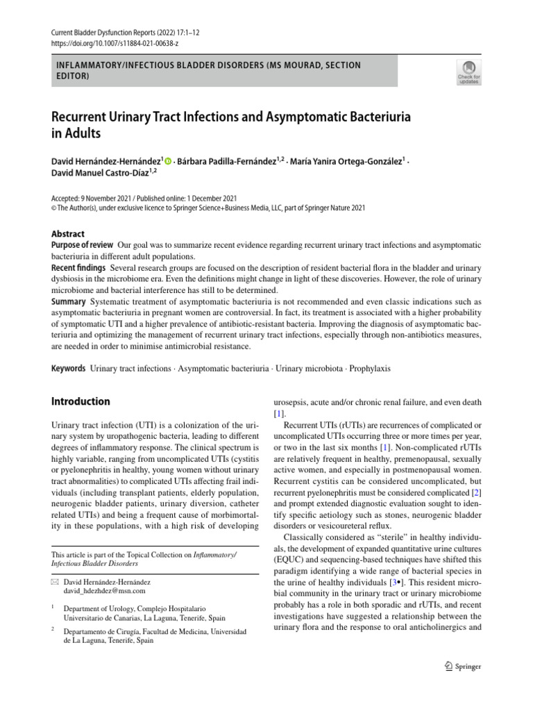 Bacteriuria | PDF | Urinary Tract Infection | Medical Specialties