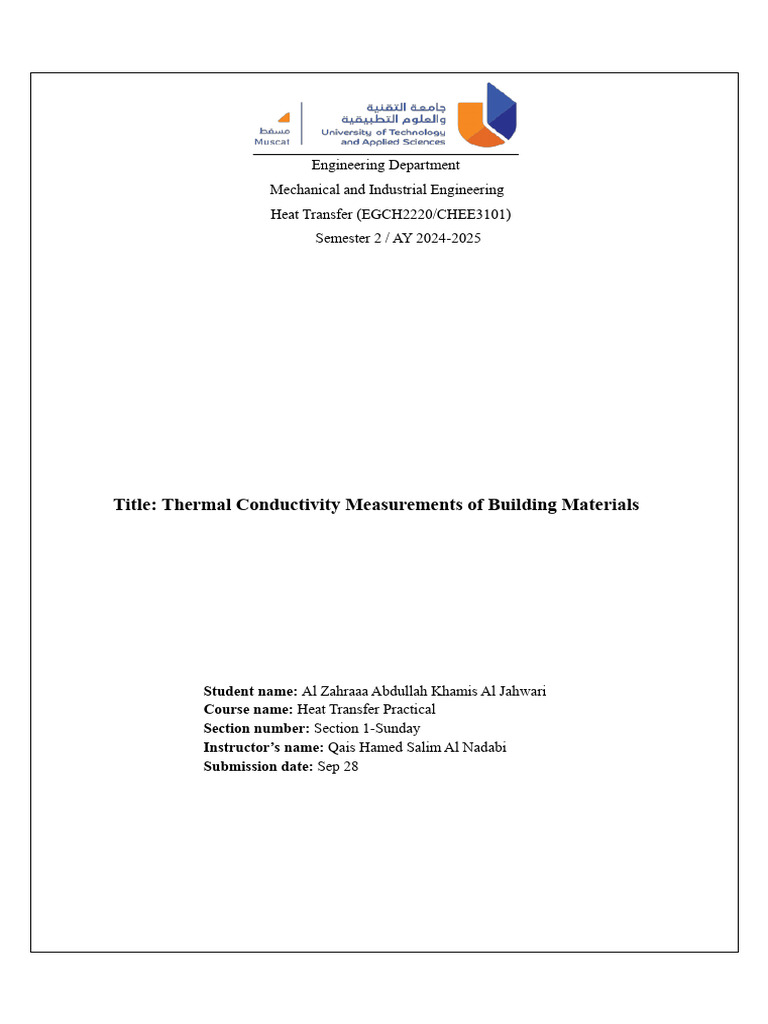 Lab Report Writing Guidelines 2 | PDF | Thermal Insulation | Heat Transfer