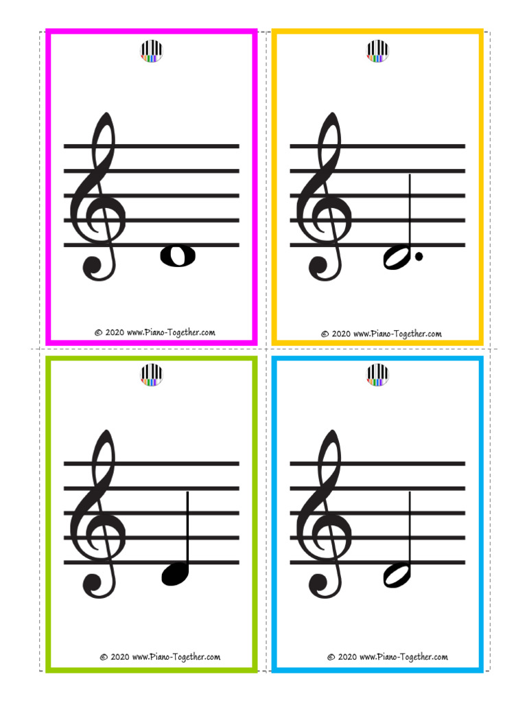 Notes On Treble Clef Flashcards | PDF