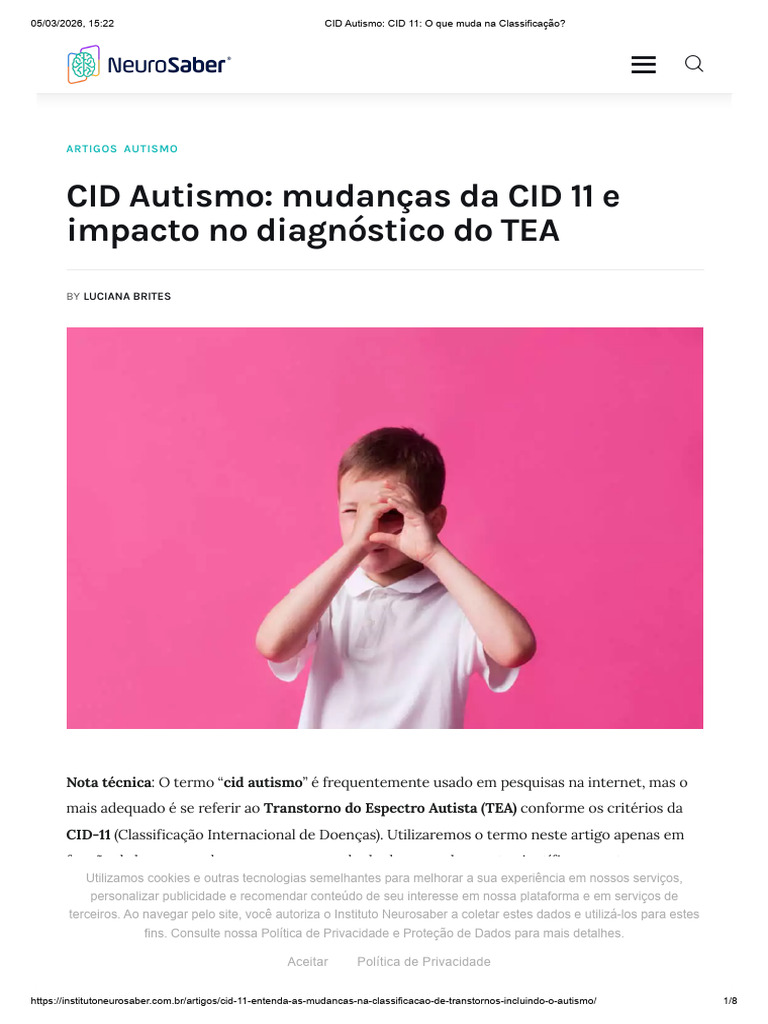 3 CID CID Autismo - Mudanças Da CID 11 e Impacto No Diagnóstico Do TEA ...