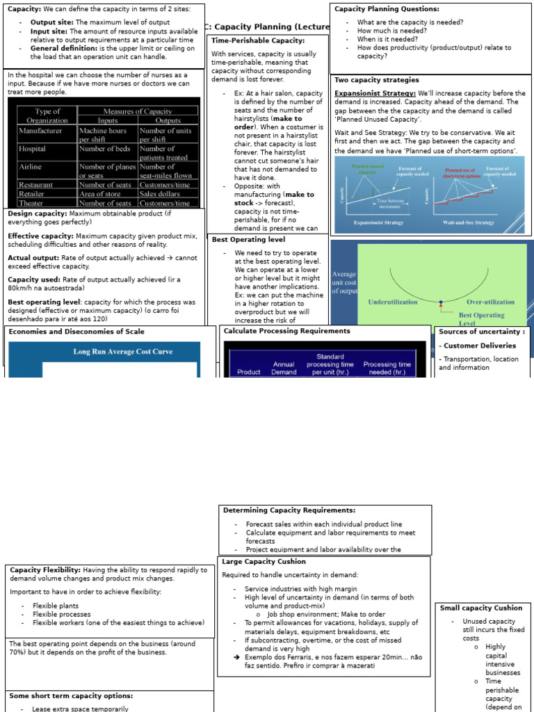 PPC Lecture7 CapacityPlanning Notes | PDF | Economies | Business