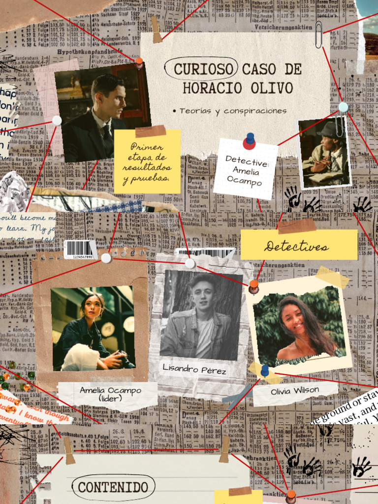 Presentación de Investigación Detectives Recortes Papel Collage Blanco ...