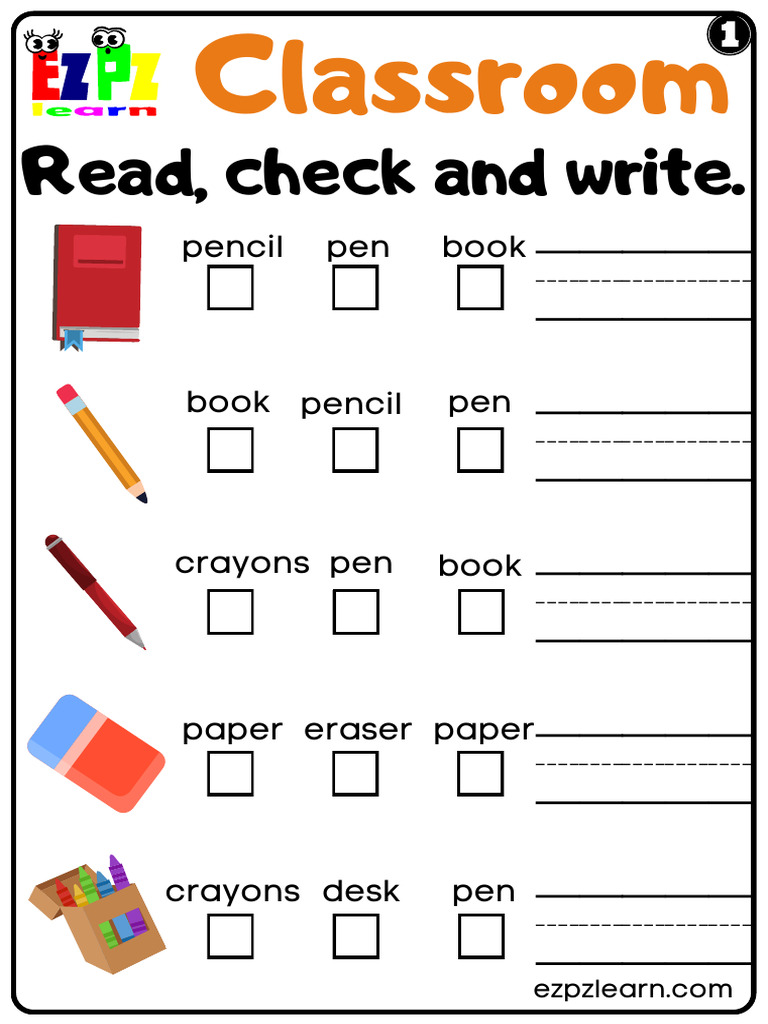 1 Easy Classroom Read Check and Write 1 | PDF