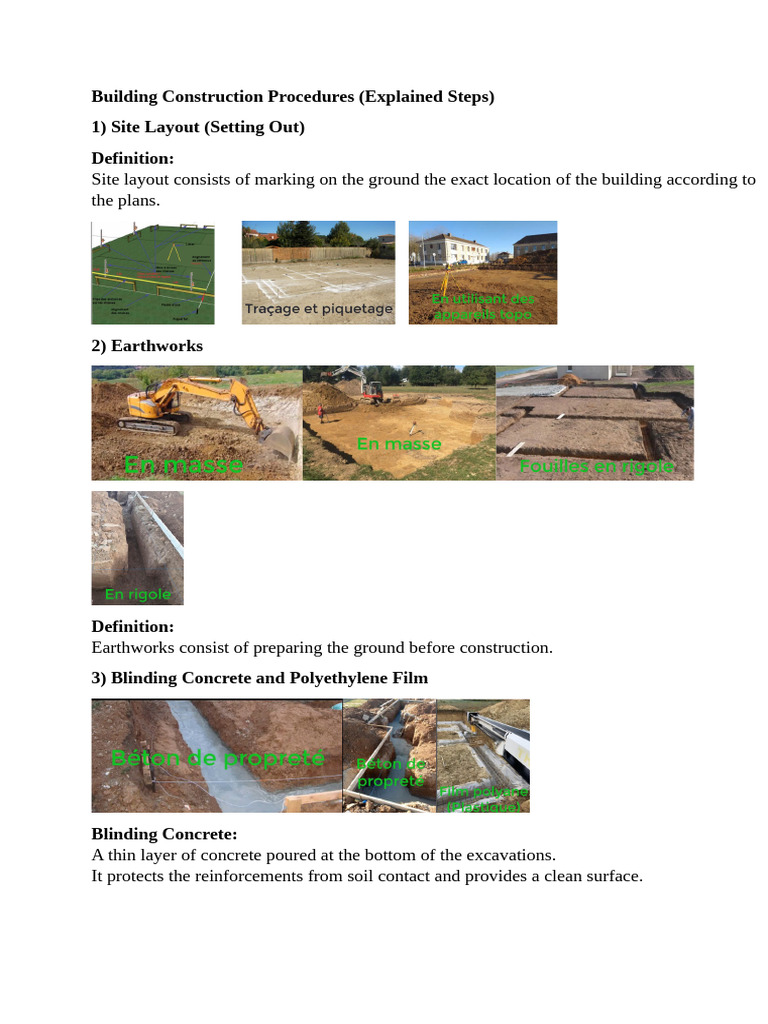 Building Construction Procedures | PDF
