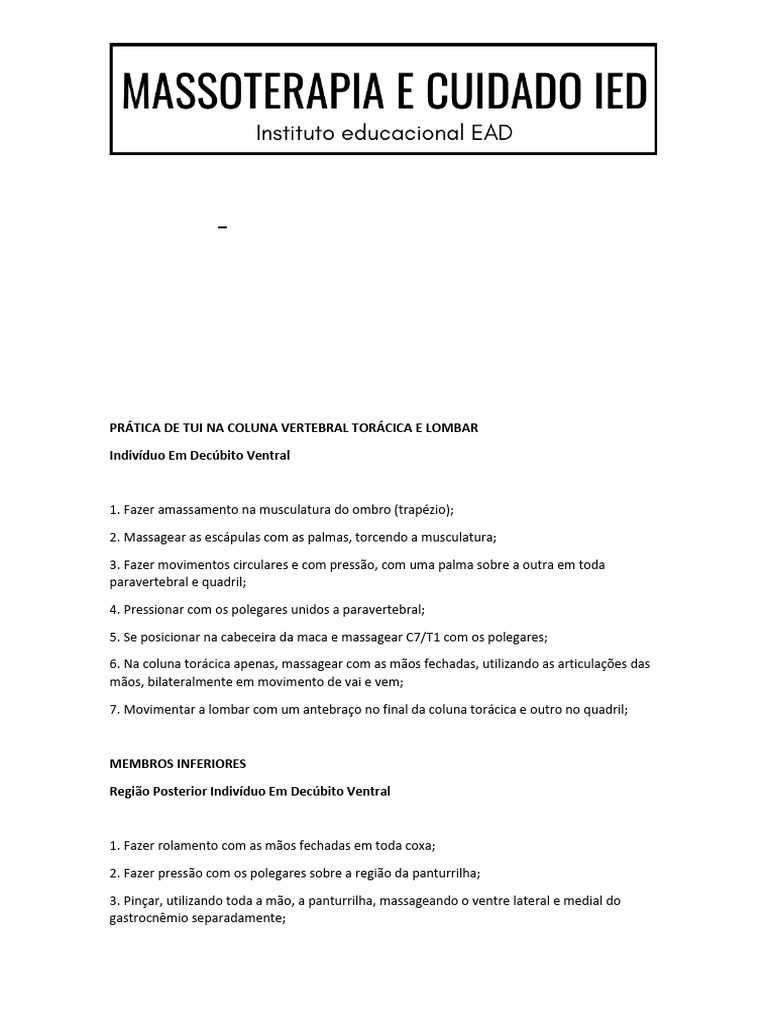 Tui Ná | PDF | Joelho | Sistema Locomotor