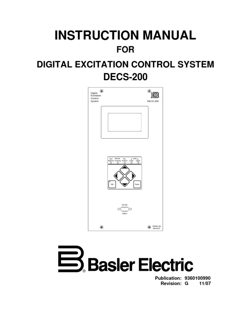 Basler DECS200 Instruction Manual PDF