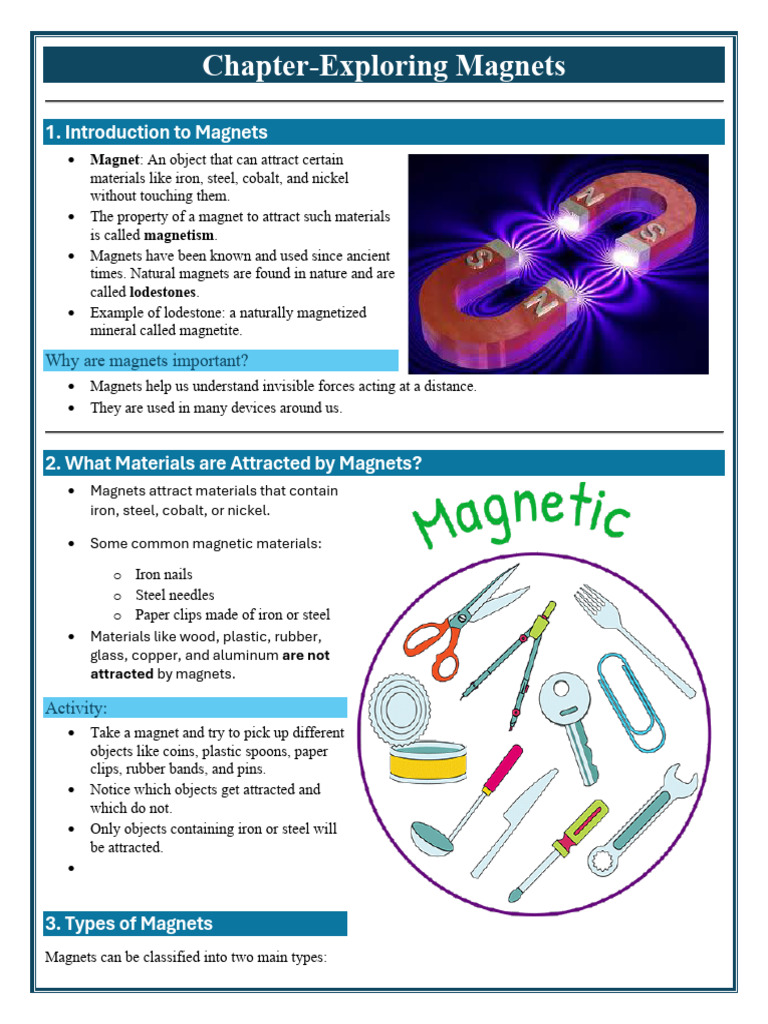 Chapter 4.exploring Magnets | PDF | Magnet | Magnetism