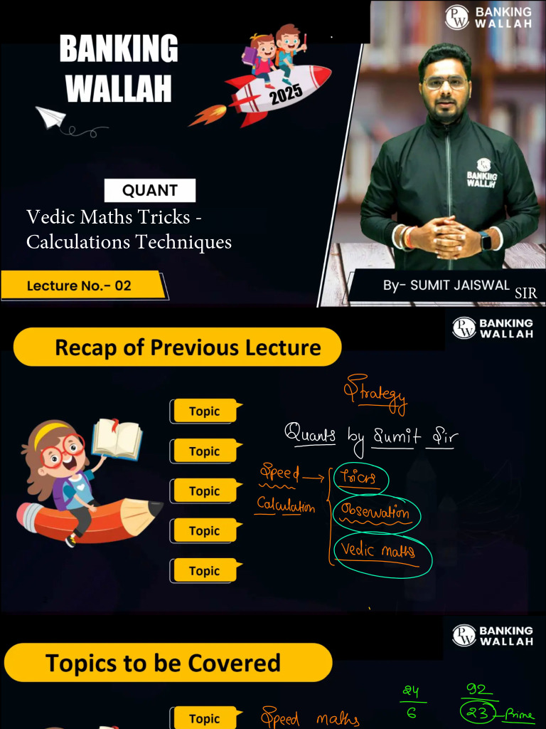 Vedic Maths Tricks - Calculations Techniques 02_Class Notes | PDF
