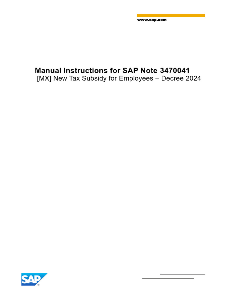 Manual Instructions For SAP Note 3470041 | PDF | Sap Se