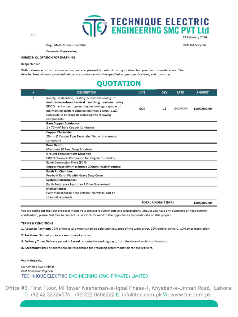 Earthing Quotations | PDF | Electrical Resistance And Conductance | Copper