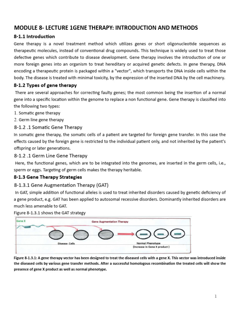 47 - 00 Gene Therapy Edited | PDF | Viral Vector | Gene Therapy