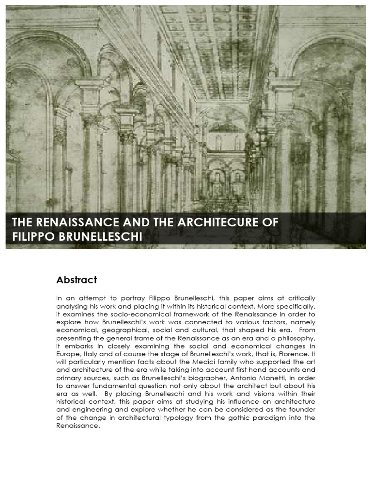 Renaissance Architecture and Brunellesci | PDF | Perspective (Graphical ...