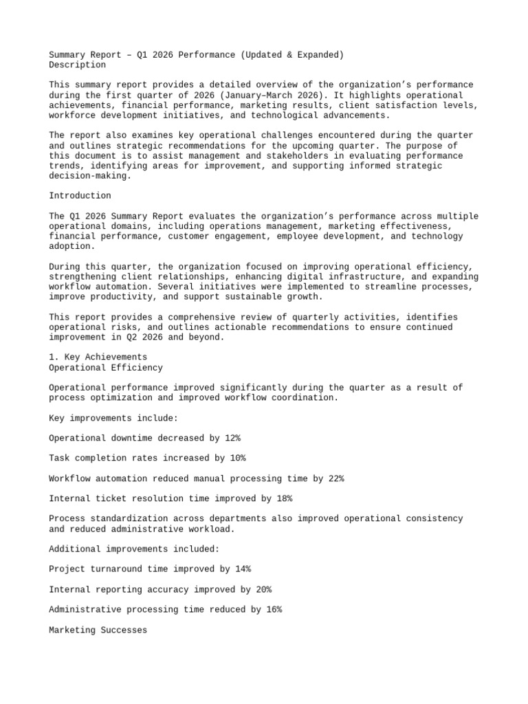 Document 5 | PDF | Performance Indicator | Analytics