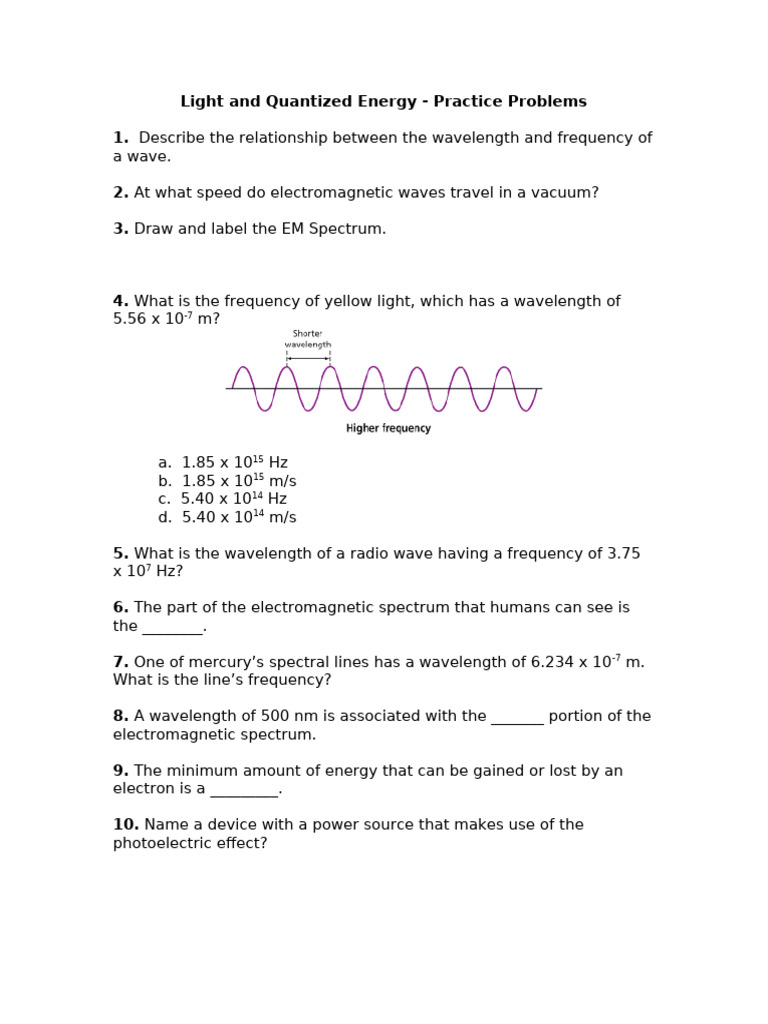 Light and Quantized Energy | PDF | Light | Electromagnetic Radiation
