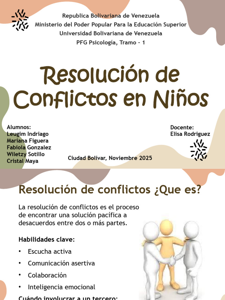 Resolucion de Conflictos en Niños | PDF | Las emociones | La resolución ...