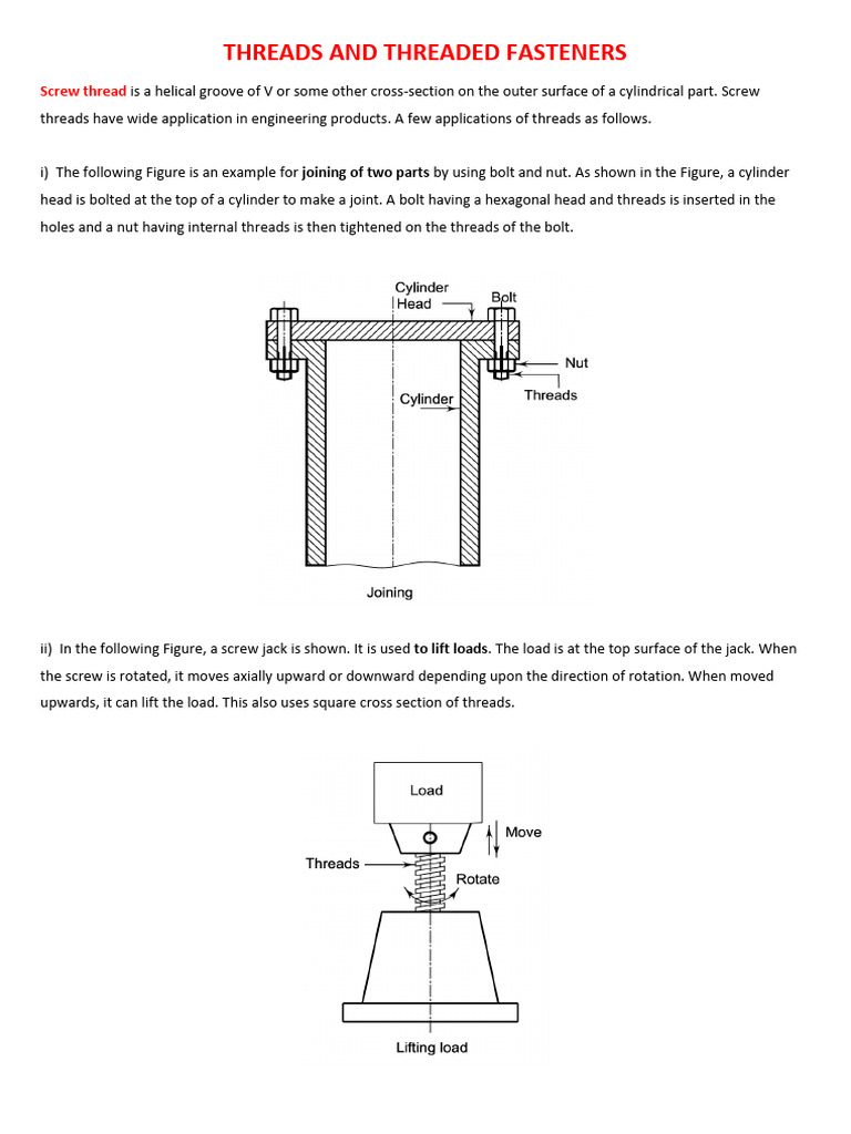 Threads-Threaded Fasteners Vidali Birlestirmeler | PDF | Screw | Nut ...