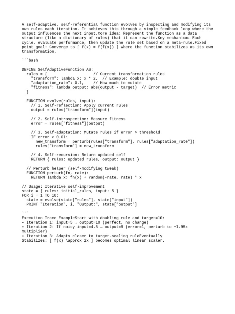Self-Adaptive Pseudocode Model | PDF