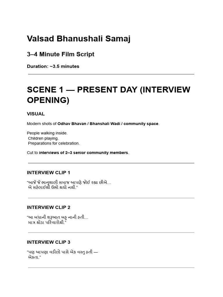 Valsad Bhanushali Samaj Script Draft 1 | PDF