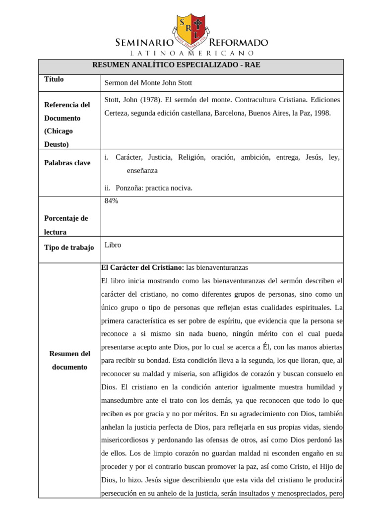 Sermon Del Monte Rae 2 1.5 | PDF | Sermón de la Montaña | Oración