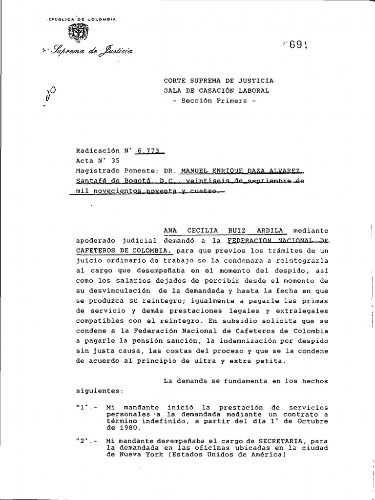 Sentencia 6.773 Filial Laboral | PDF | Caso de ley | Sentencia (ley)