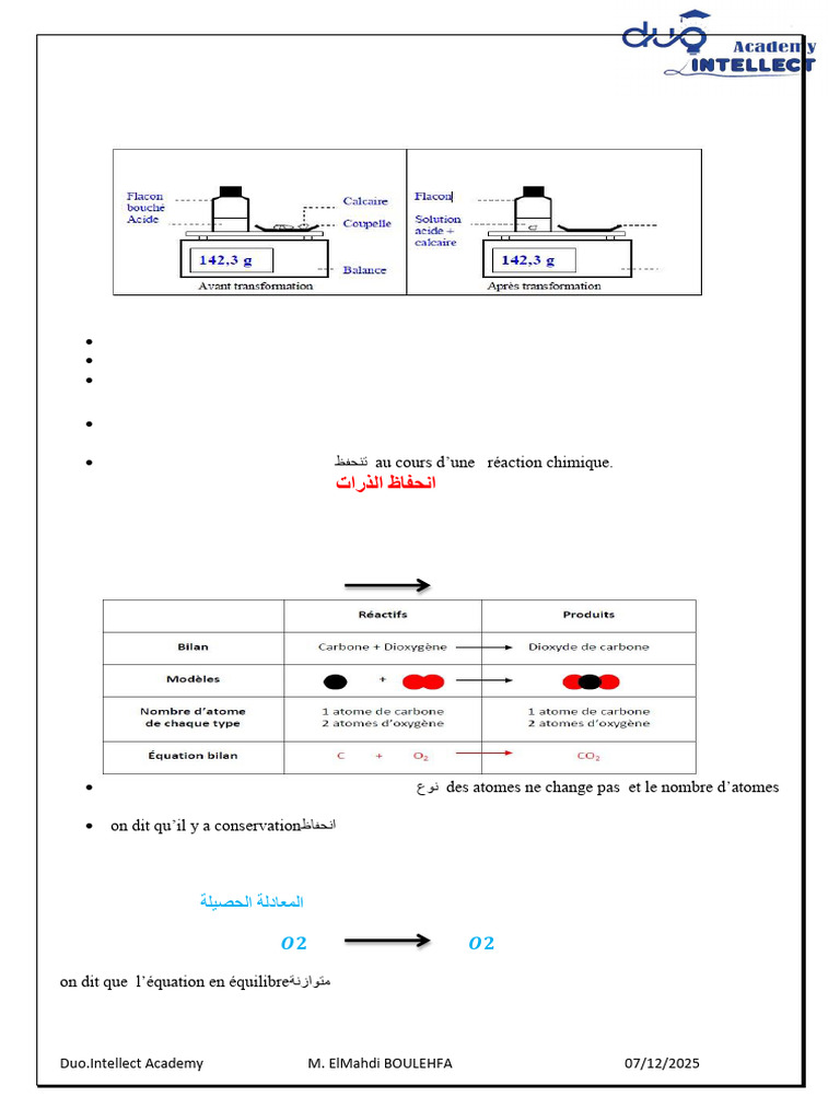 01 Les Lois de La Reaction Chimique 1 | PDF | Stœchiométrie | Chimie ...