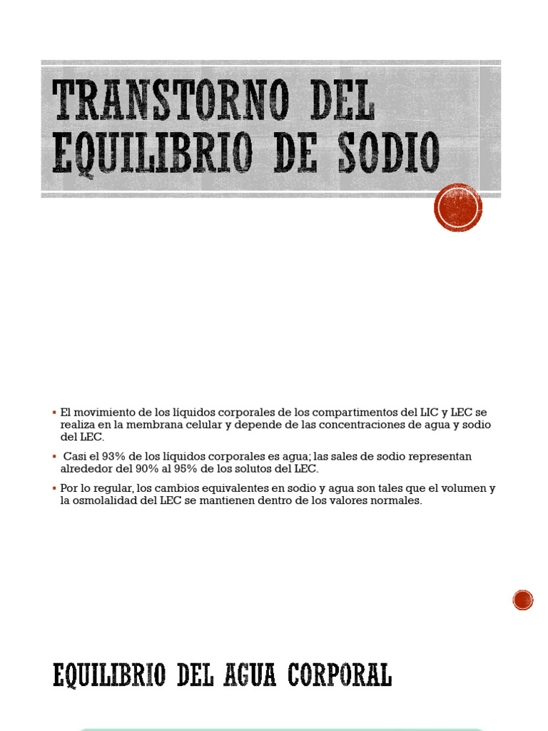 Transtorno Del Equilibrio de Sodio y Potasio | PDF | Sodio | Potasio