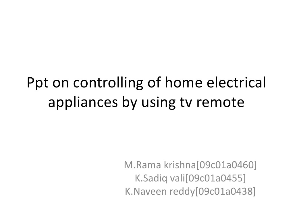 Remote Control for Home Appliances | PDF