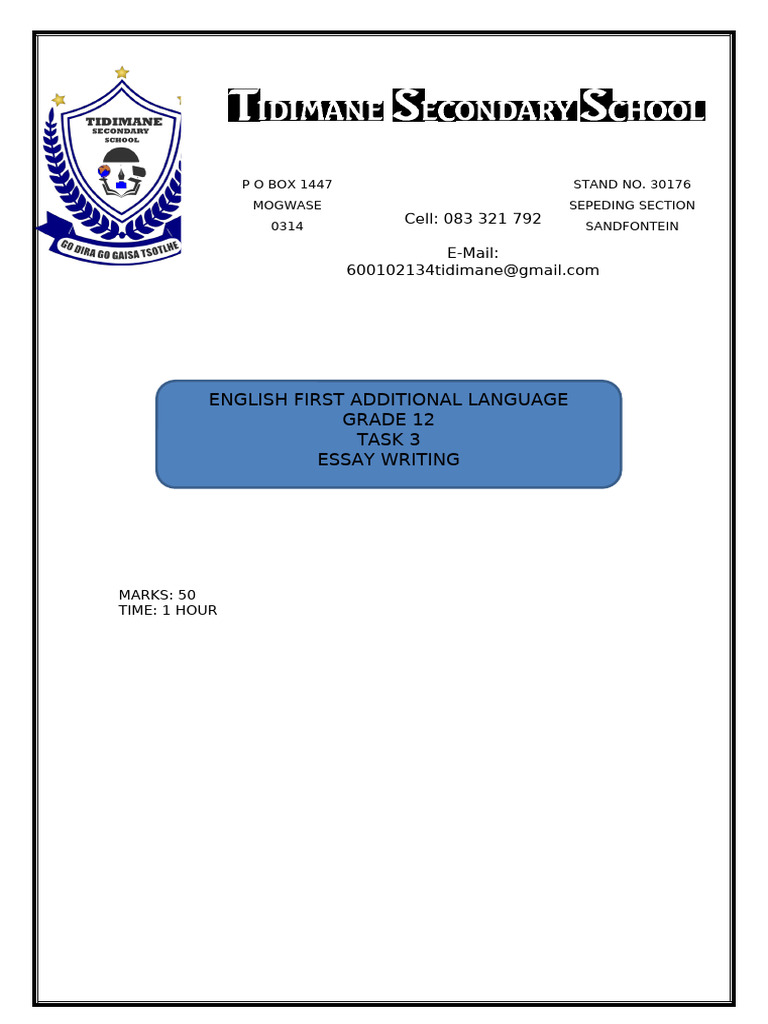 Essay Writing Gr12_082331 | PDF