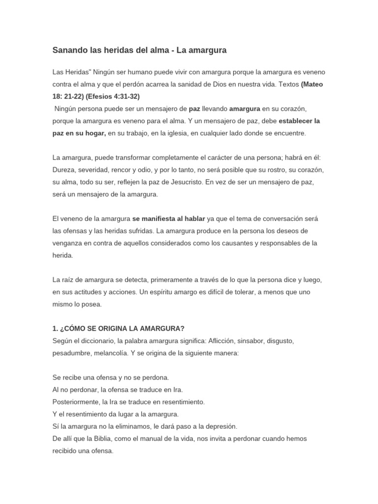 Sanando Las Heridas Del Alma | PDF