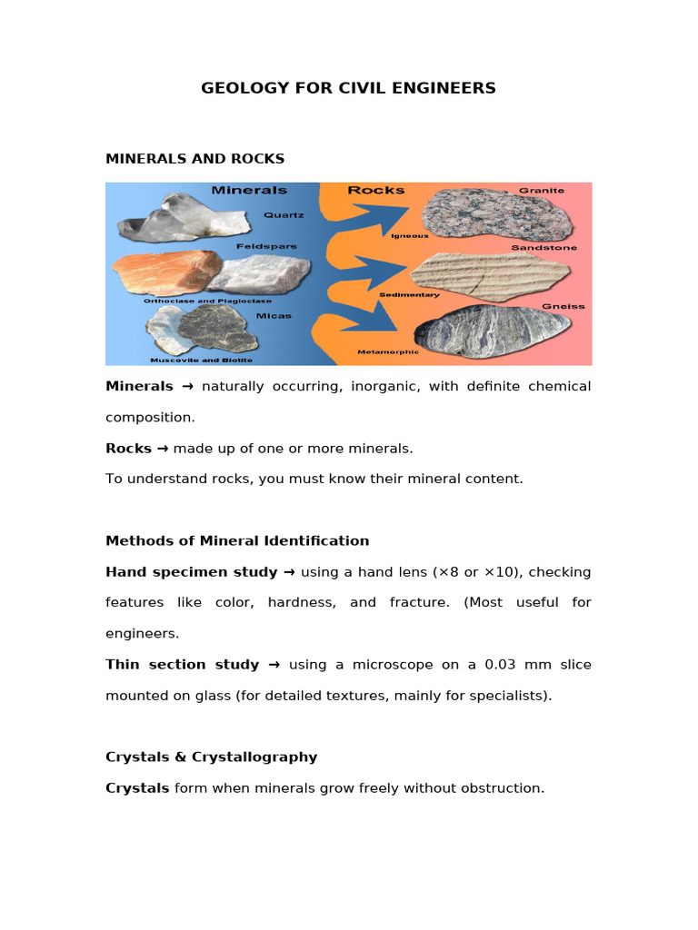 Geology and Rocks 1 1 | PDF | Rock (Geology) | Minerals