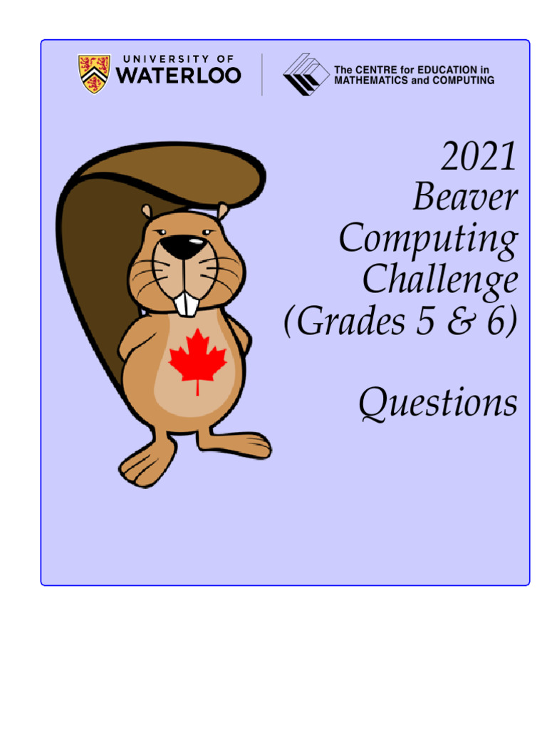 2021 Beaver Computing Challenge (Grades 5 & 6) - Easy | PDF