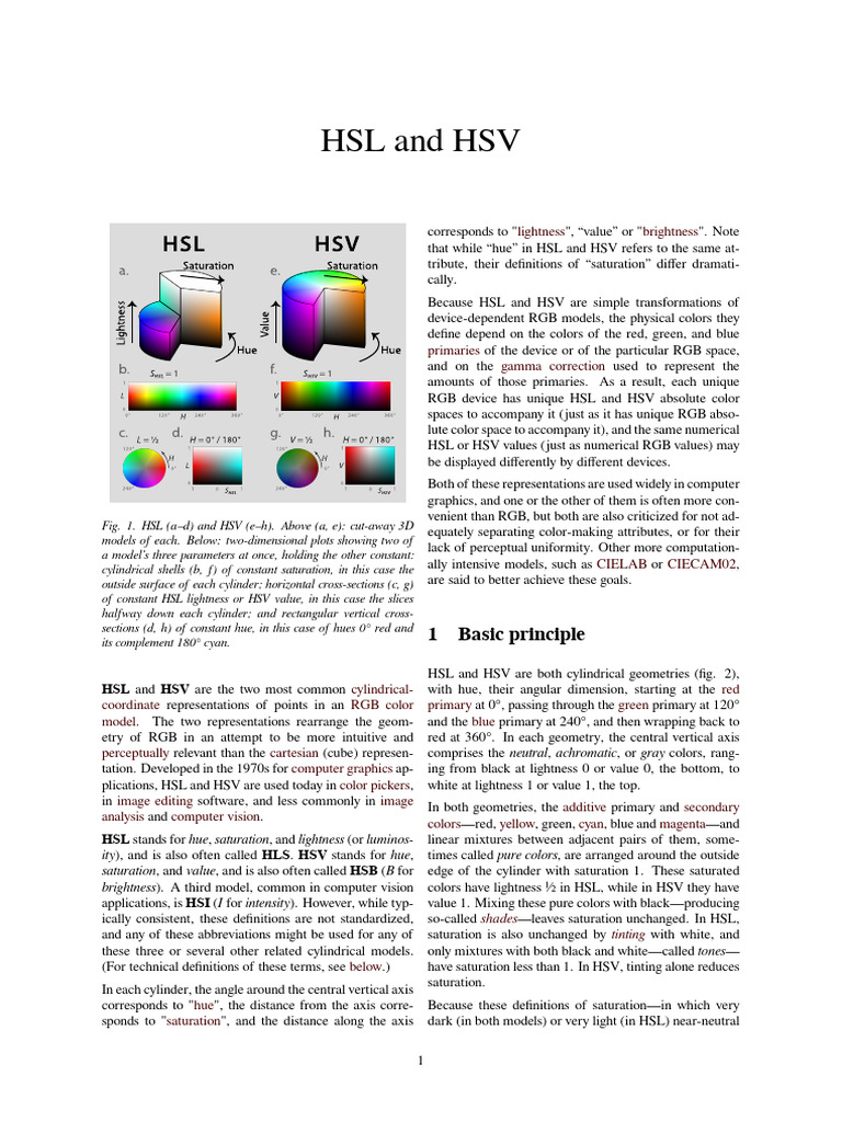 HSL_and_HSV | PDF | Hue | Artistic Techniques