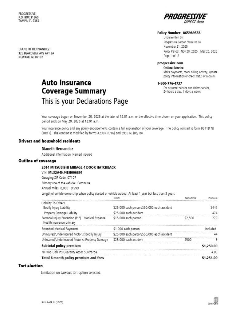 Progressive Declarations Page 2025 | PDF | Financial Risk | Financial ...