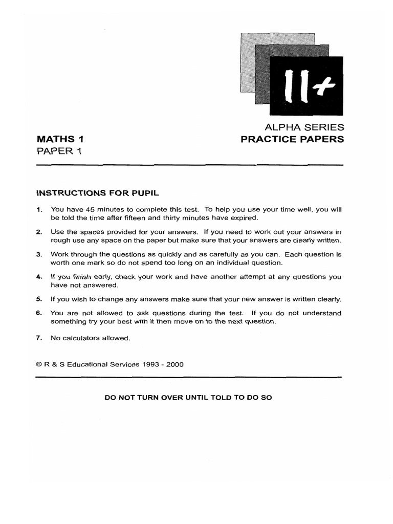 Math 1 Paper 1 | PDF