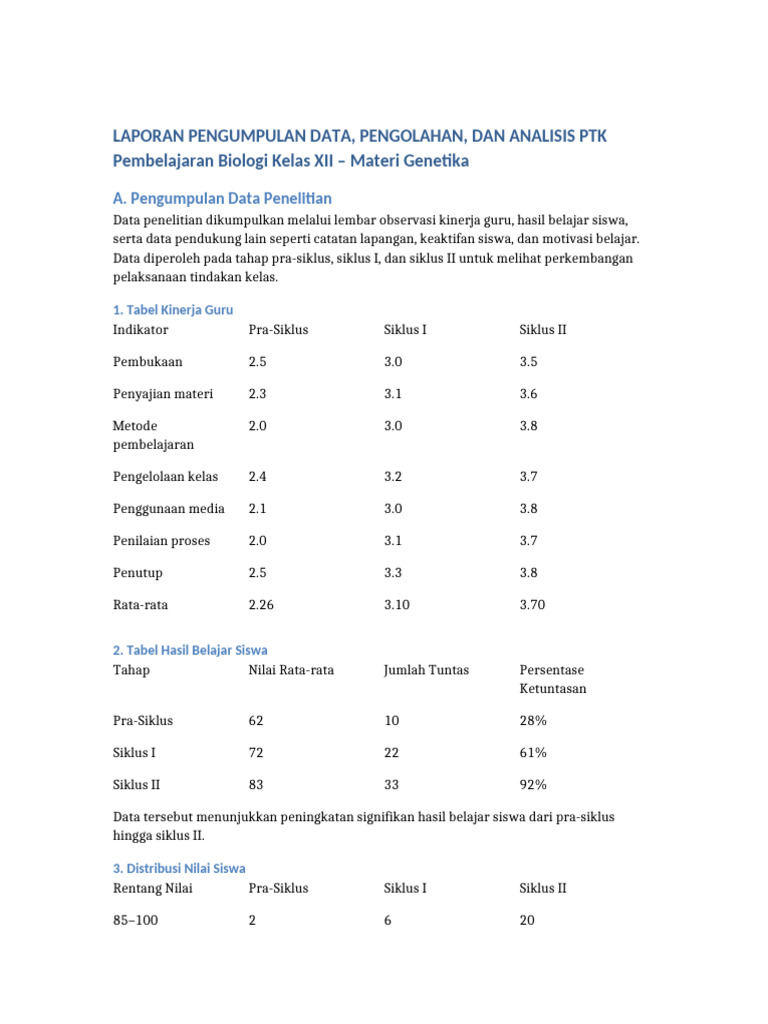 Laporan PTK Genetika Detail | PDF
