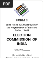 Form 8: Voter Correction & EPIC Request | PDF | Elections | Government