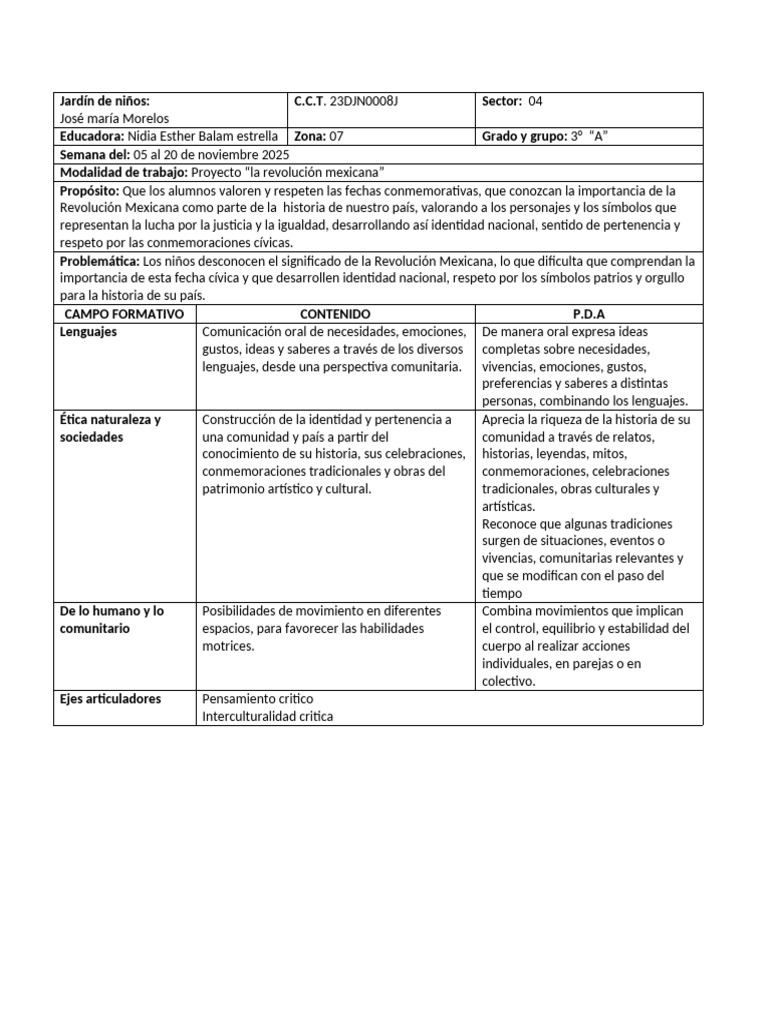 Jardín de Niños PROYECTO | PDF | Educación de la primera infancia | México