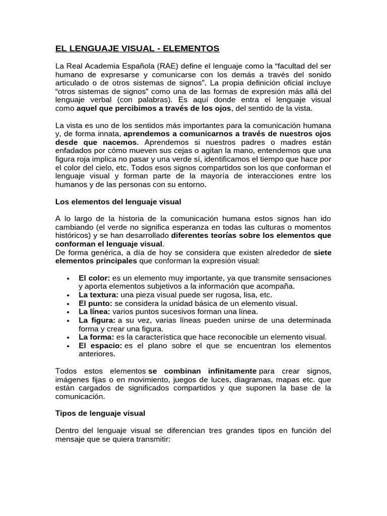 Lenguaje Visual - Analisis y Elementos | PDF | Comunicación | Imagen