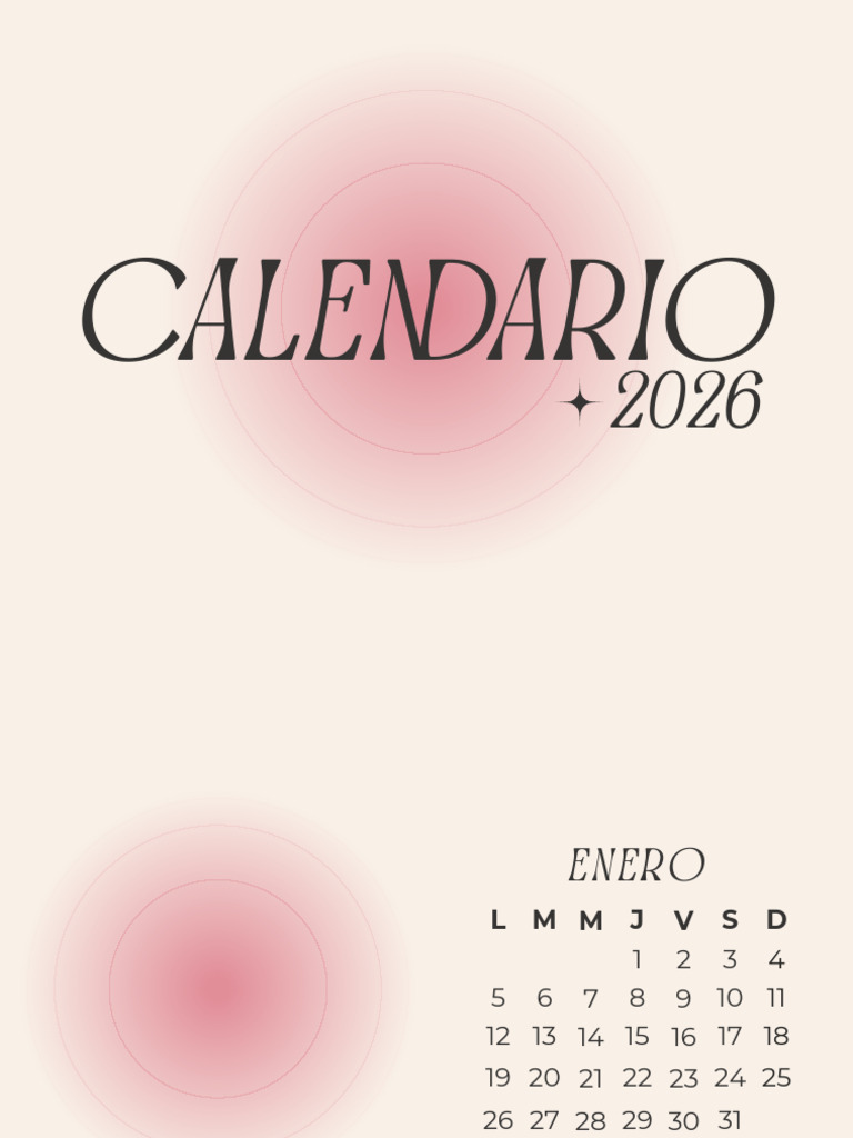 Calendario de Pared Calendario 2026 Moderno Colorido | PDF